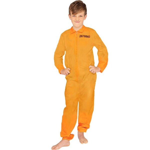 Orange Prisoner Jumpsuit Kids Costume Extra Large