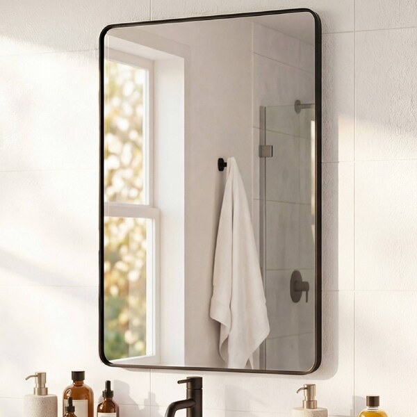 Yezi Rectangle Wall Mirror 75x50cm Bathroom Wall Mounted Vanity Mirror Home Decor