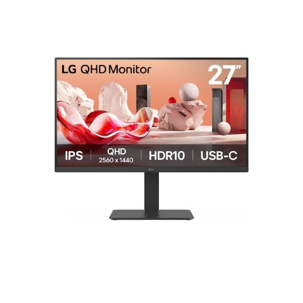 LG 27"(16:9) QHD IPS HDMI DP USB-C(65W) 100Hz D/CHAIN KVM H/ADJ VESA 3YR