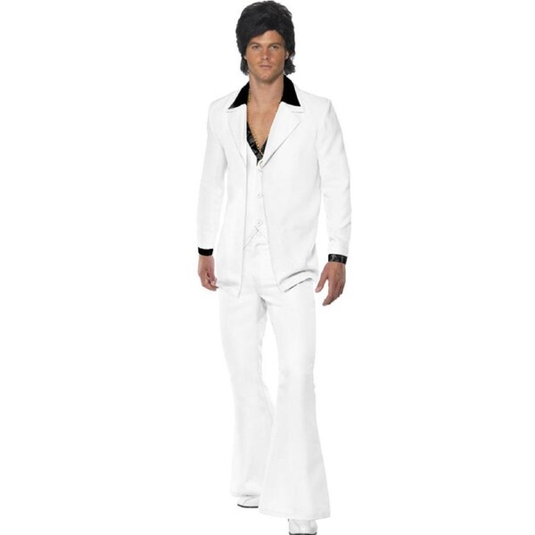 1970s White Disco Suit Mens Costume Medium