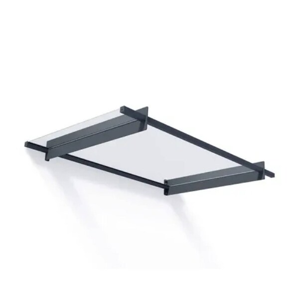 Nancy Door Awning 1.5m x 0.9m - Grey Frame With Clear Panel