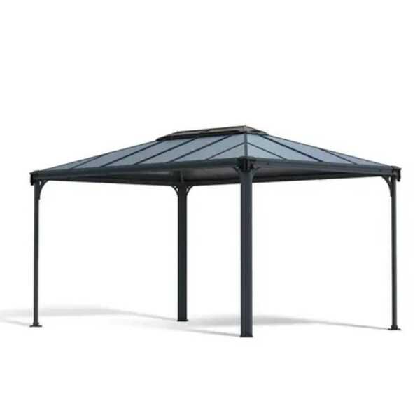 Martinique Gazebo 3m x 4.3m - Grey Frame With Grey Roof