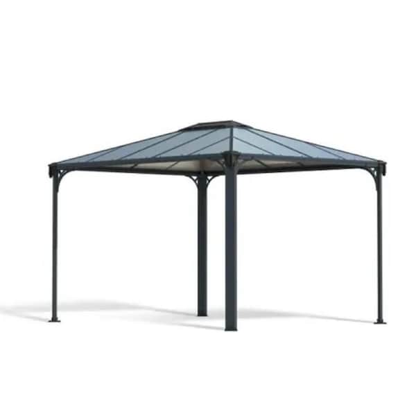 Martinique Gazebo 3m x 3.6m - Grey Frame With Grey Roof