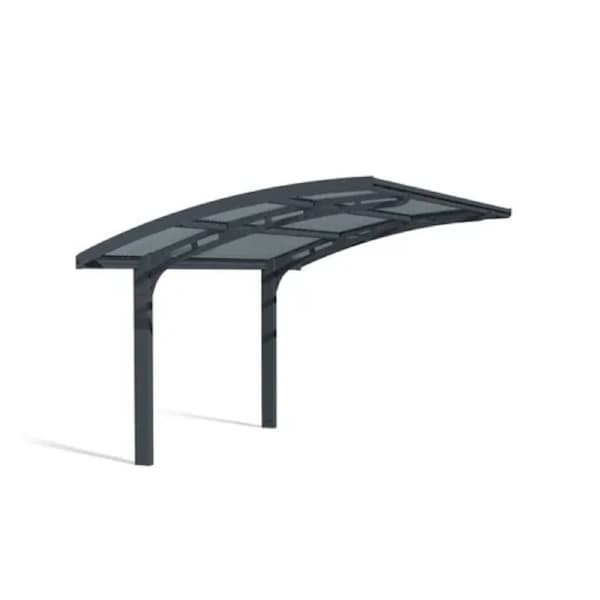 Arizona Carport Single 2.9m x 5m - Grey Frame With Grey Corrugated Roof