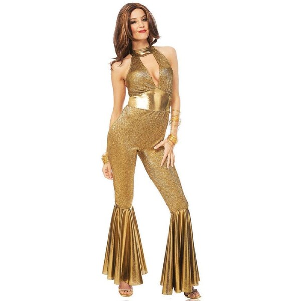 70s Golden Disco Lady Womens Costume Medium