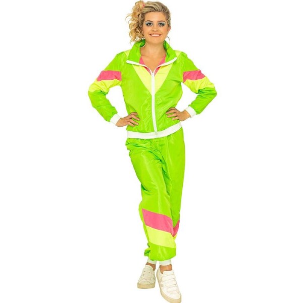 80s Neon Tracksuit Womens Costume Large