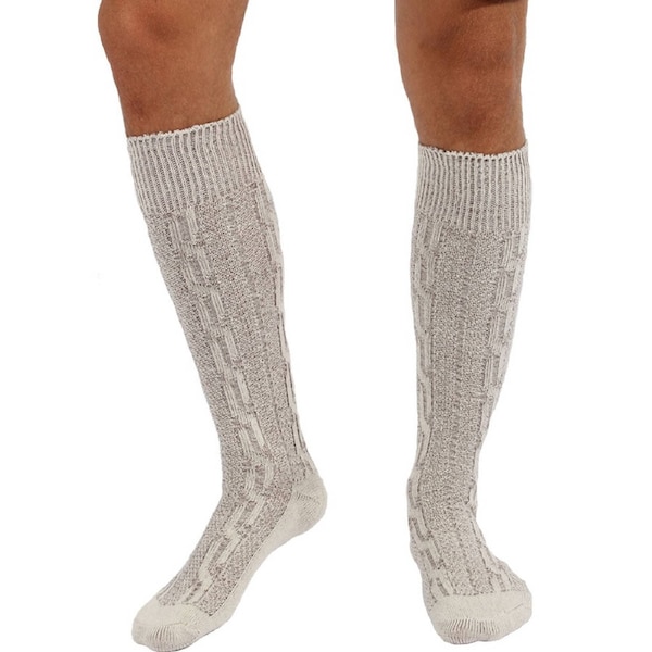 Natural Dark Cream German Trachten Long Socks Small