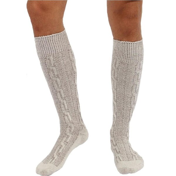 Natural Dark Cream German Trachten Long Socks Medium