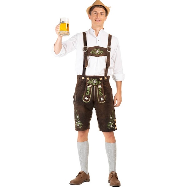 Heinrich Authentic Leather Lederhosen Mens Costume XS