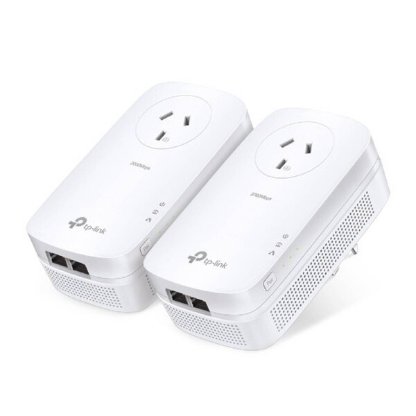 TP-LINK AV2000 GIGABIT PASSTHROUGH POWERLINE STARTER KIT GbE(2) 2X2 MIMO 3YR