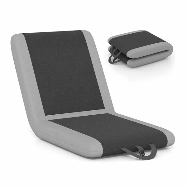 Costway Portable Stadium Seat Wide Bleacher Chair Folding 6 Reclining Position Handle Cushion Sports Events Camping