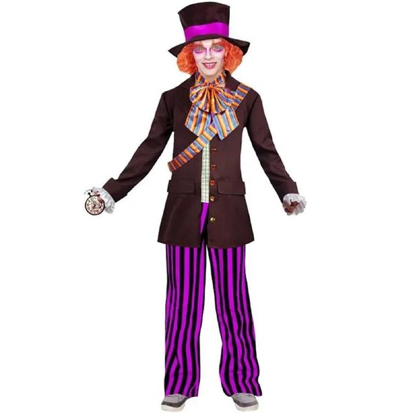 Striped Mad Hatter Mens Costume Extra Large