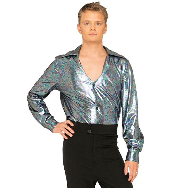 70s Mr Disco Holographic Mens Shirt Large