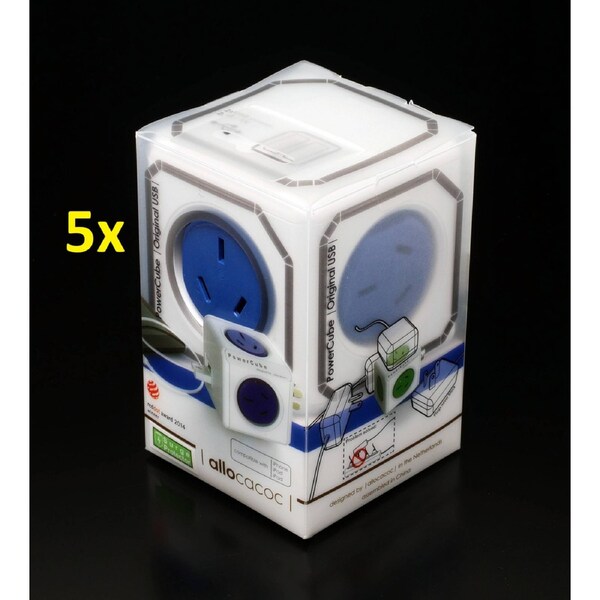 5PCSx Allocacoc PowerCube 4 Socket 2 USB Power Board