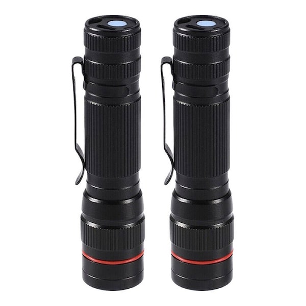 2pack Tactical Flashlight LED USB Rechargeable Torch Lamp