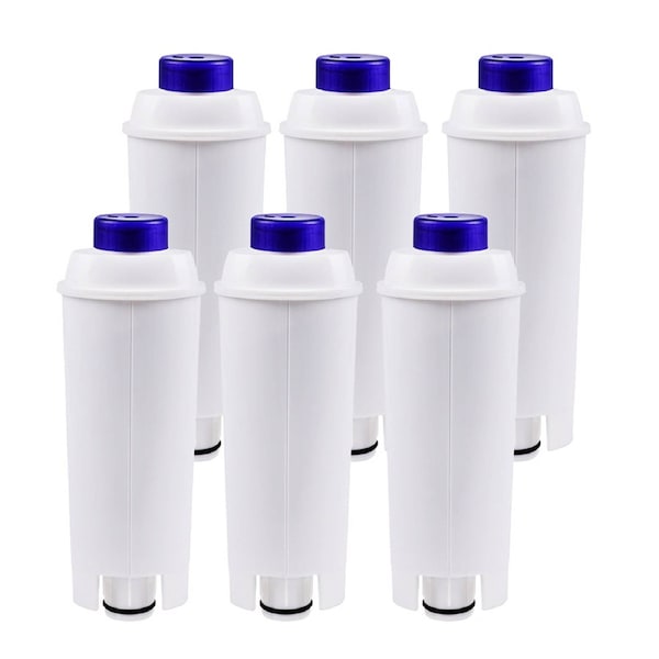 Water Filter 6 Pack for Delonghi Magnifica S ECAM22110SB Automatic Coffee Machine