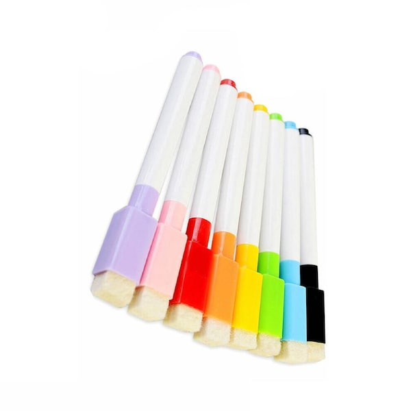 8pcs Dry Erase Whiteboard Markers with Magnetic Cap and Eraser