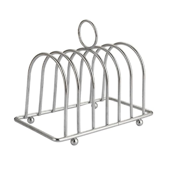 Stainless Steel Toast Bread Holder Metal Loaf Slices Rack 8 Slot