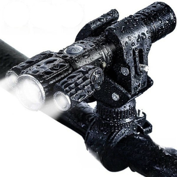 Mountain Bike LED Light Set Front and Rear USB Rechargeable Torch Lamp