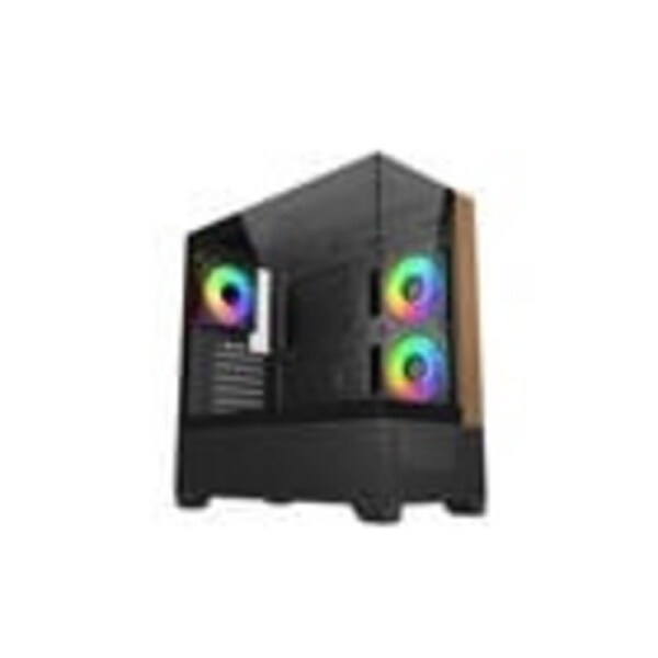 COOLER MASTER ATX CASE WOOD FRONT PANEL 270 GLASS ARGB FANS(3) 2YR