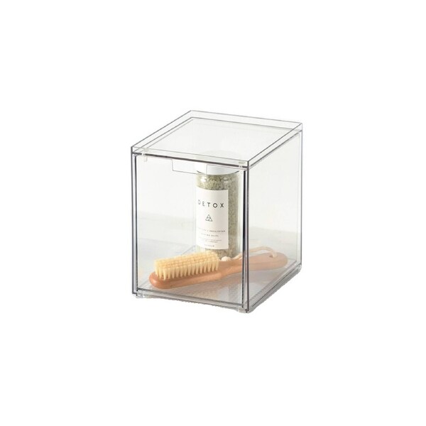 The Container Store Stacking Narrow Drawer Tall Bathroom Organiser Clear