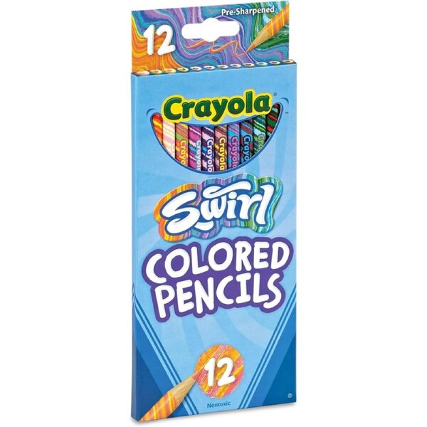 Crayola Swirl Colored Pencils Pre-Sharpened Non-Toxic 12 Count