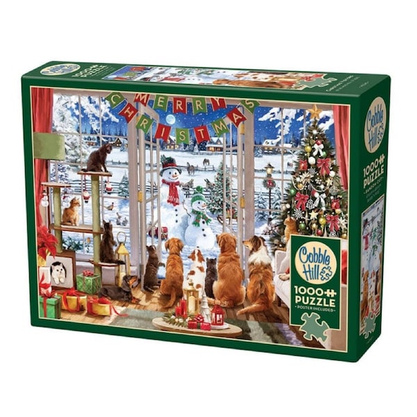 Cobble Hill Christmas Visitors Jigsaw Puzzle incl Poster 1000 Pieces
