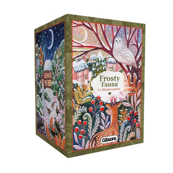 Gibsons Frostly Fauna by Lee Foster Wilson Jigsaw Puzzle 3 x 500 Pieces