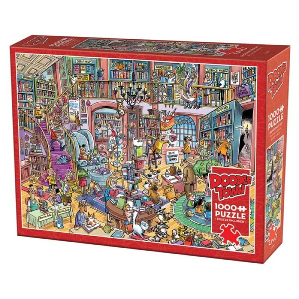 Cobble Hill DoodleTown: Bookshop Bedlam Jigsaw Puzzle 1000 Pieces