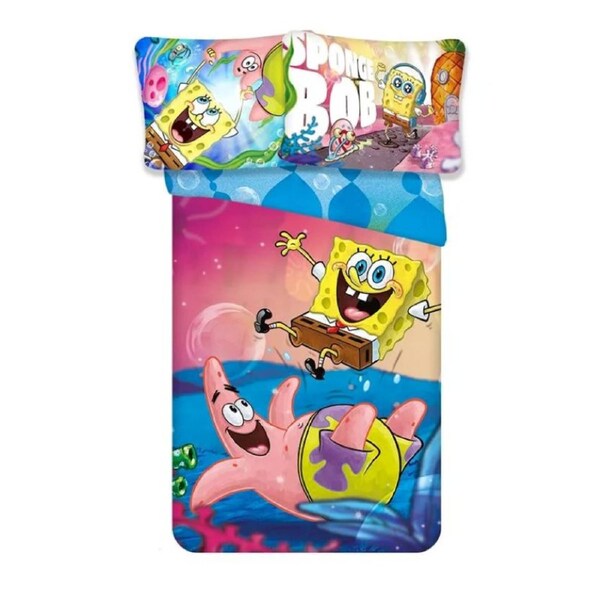 SpongeBob Splash Kids Cotton Quilt Cover Set Toddler Bed Size