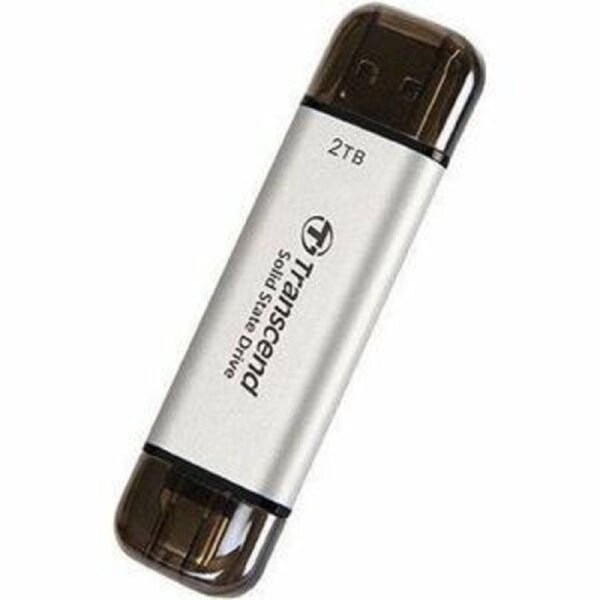 Transcend ESD310 2 TB Portable Solid State Drive - External - Silver - USB 3.2 (Gen 1) Type C - 1050 MB/s Maximum Read Transfer Rate - 1