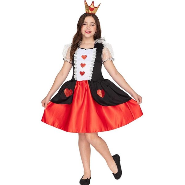 Wonderland Queen of Hearts Deluxe Girls Costume Large