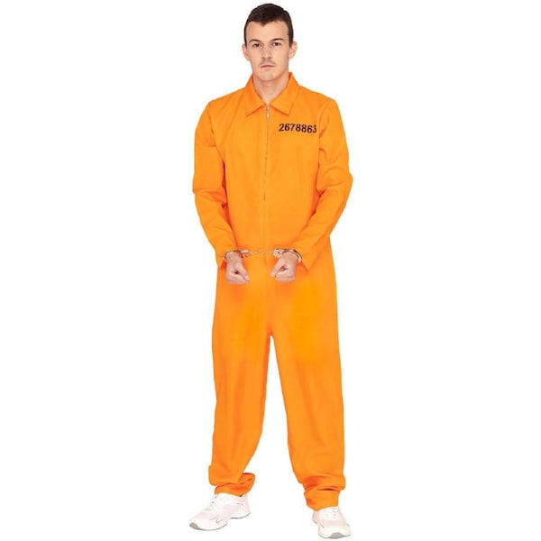 Orange Prisoner Jumpsuit Adult Costume Standard