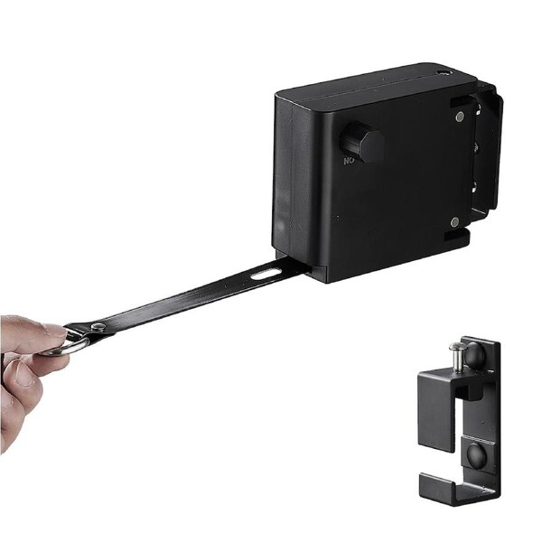 Retractable Wall Mounted Clothesline Washing Line 4m Line Invisible Clothes Line Indoor Outdoor Black