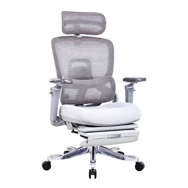Joy Desk Executive Ergonomic Chair Silver Mesh Back & Fabric Seat