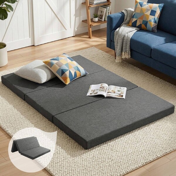 Foldable Mattress Folding Foam Double Grey
