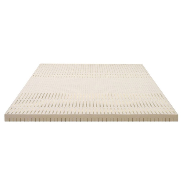 Latex Mattress Topper, 7.5cm Thick 7-Zone Pressure Relief Bed Pad with Washable Cover, Cooling Breathable Mat for Side Sleepers & Back Pain, Beige King
