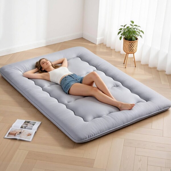 10cm Japanese Floor Mattress Foldable Futon Mattress Washable Cover Straps
