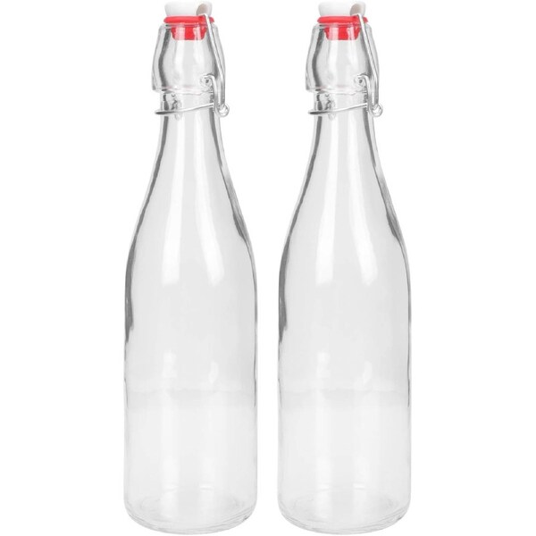 Velocity Glass Oil and Juice Bottles 2Pcs Flip-Top Sealed Containers for Home Brewing and Cooking Sauces 500Ml