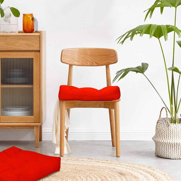 Giantex 2pcs Lounge Chair Cushion Soft Square Seat Pad Indoor/Outdoor 53x53cm Red
