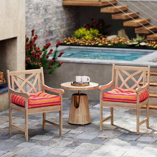 Giantex 2pcs Lounge Chair Cushion Soft Square Seat Pad Indoor/Outdoor 53x53cm Orange