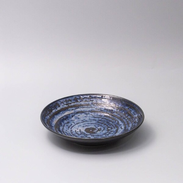 Open Flat Base 23cm Bowl Copper Swirl Glaze Microwave Dishwasher Safe