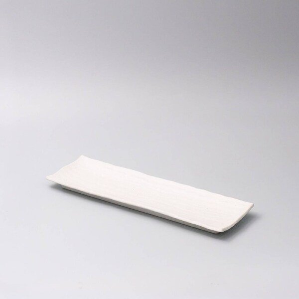 Rectangular Sashimi Plate 32cm Matte White Glaze Dishwasher Safe