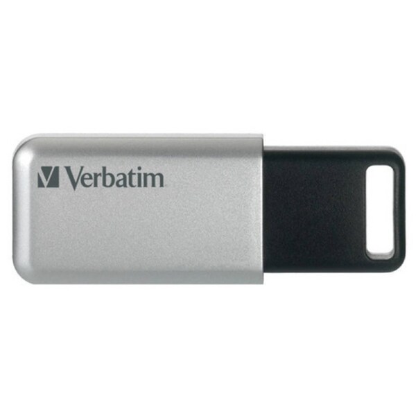 Verbatim Store 'n' Go Secure Pro 64 GB USB 3.0 Flash Drive - Silver - 256-bit AES - TAA Compliant - 1 Each