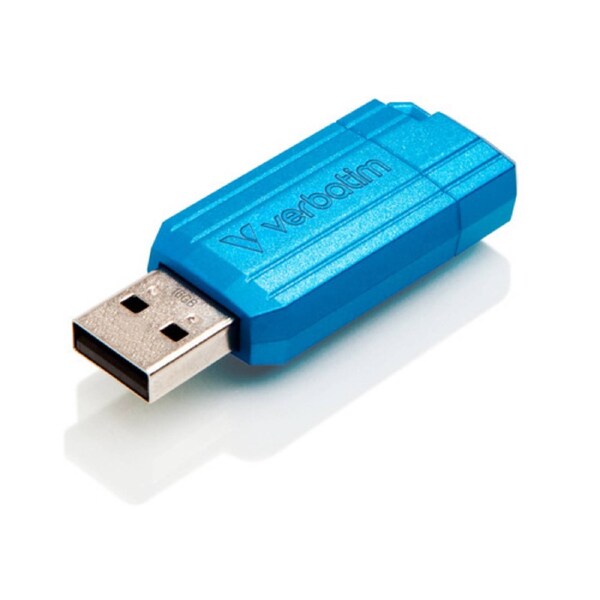 Verbatim PinStripe 16 GB USB 2.0 Flash Drive - Caribbean Blue - 1 / Pack