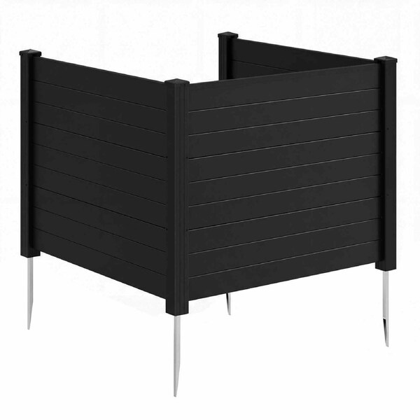 Costway 3 Panels Air Conditioner Fence Outdoor Privacy Fence Cover No Dig Trash Can & Pool Equipment Enclosure
