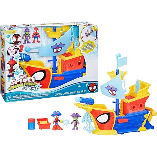 Marvel Spidey and His Amazing Friends Water-Webs Webs Ahoy Bubble Pirate Ship Playset
