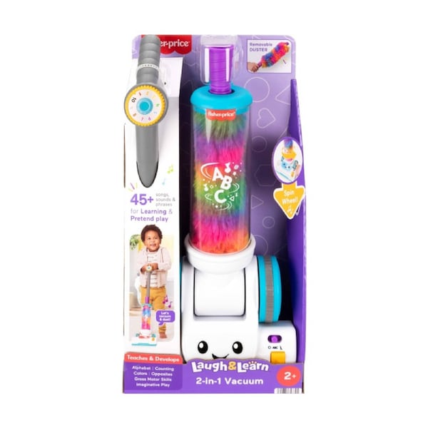 Fisher Price Laugh & Learn 2In1 Vacuum & Duster Electronic Pretend Play Toy 2y+