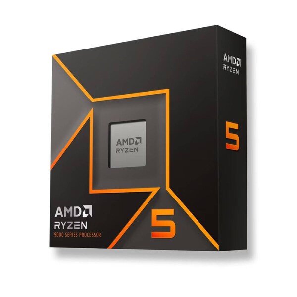 AMD Ryzen 5 9600X 6Cores/12Threads, 65 watts, Max Boost Clock 5.4 GHz, PCIE 5.0, 32MB Cache, Radeon™ Graphics, 2200 MHz Frequency