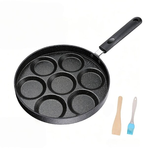 Catzon 7-Cup Egg Frying Pan for Breakfast Pancake Crepe Pan